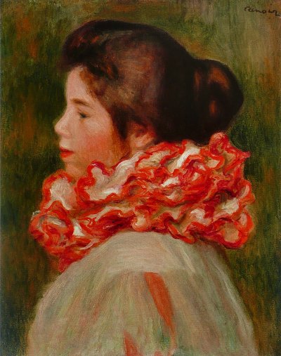 Woman with Red Collar by Pierre Auguste Renoir